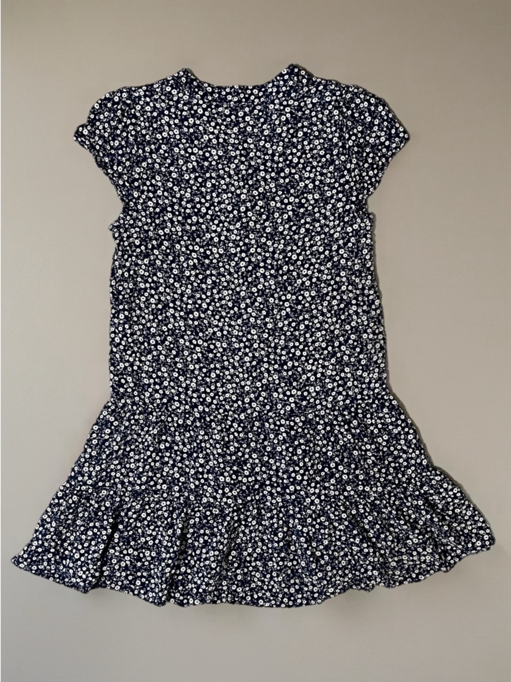 ⛴️ Mi Ami Tween Babydoll Dress~Navy & White Floral~Girls’ Sz 14~Collar~Buttons - Picture 4 of 8